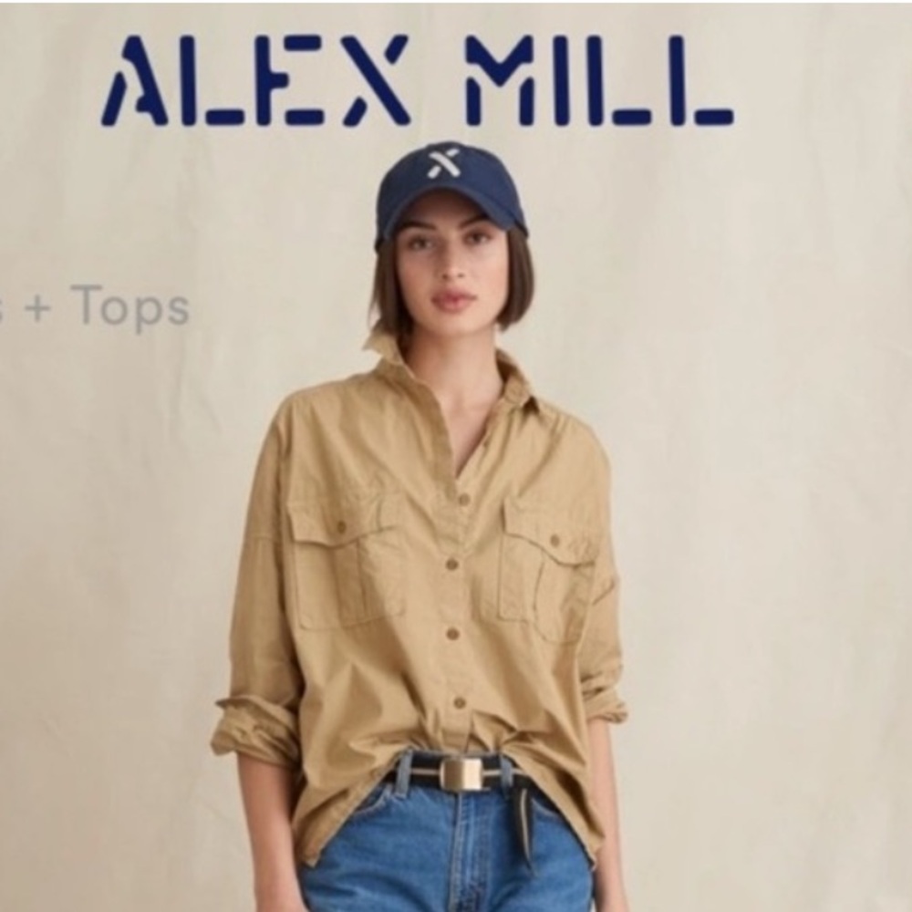 Alex Mill Tan Button-Down Utility Shirt